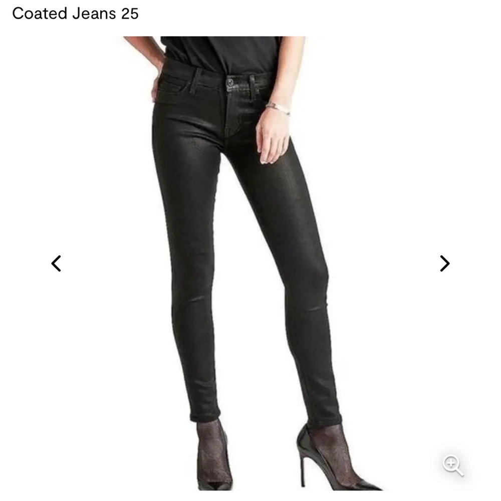 HUDSON Nico Black Coated Skinny Jeans Size 25